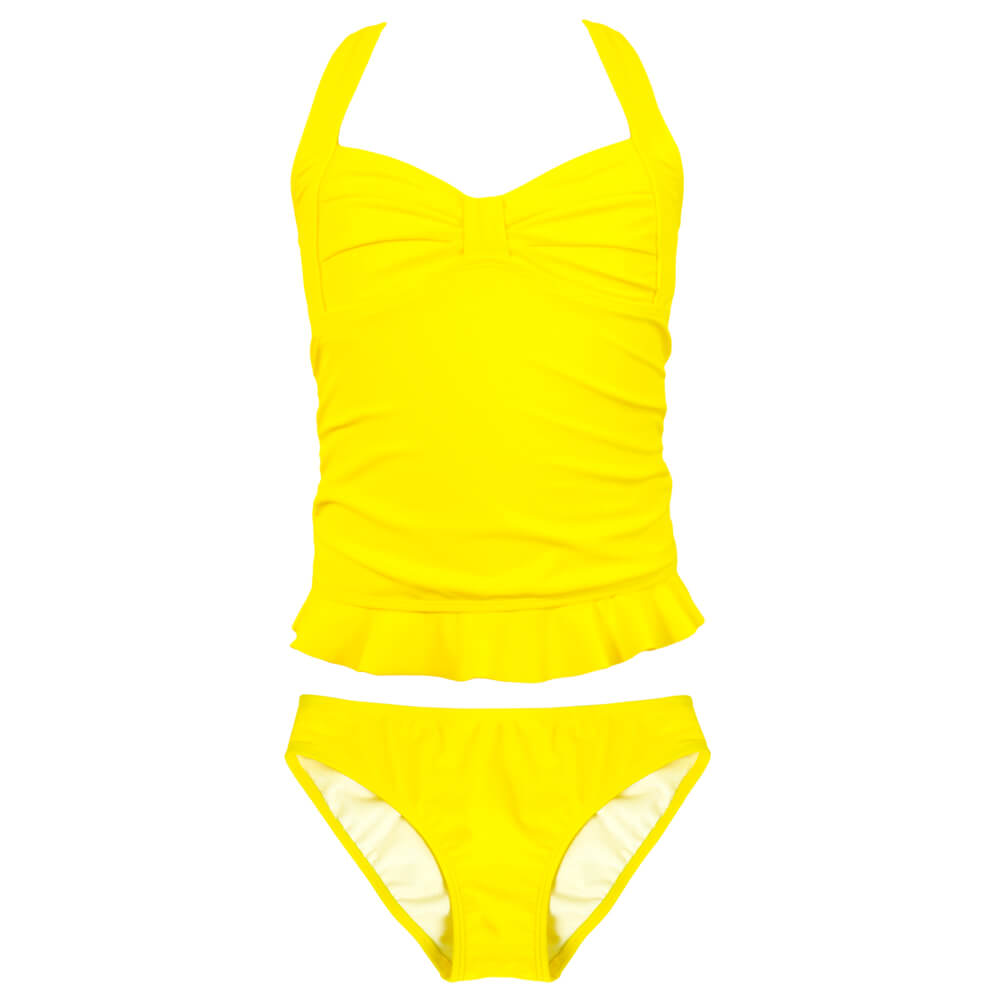 Yellow Clamshell Tankini Set | FinFriends