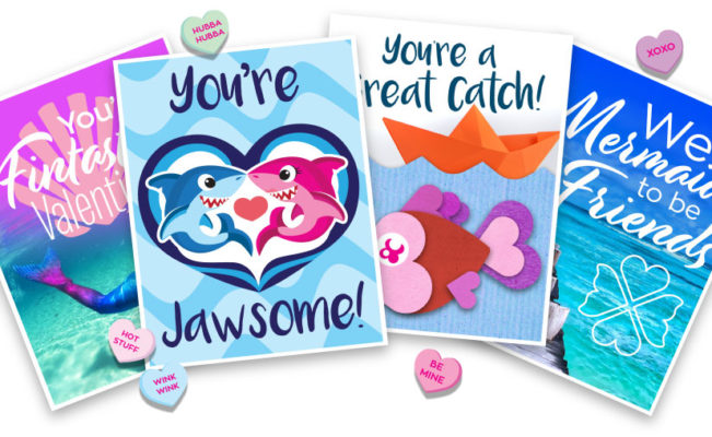 Free Printable Mermaid Valentine Cards!