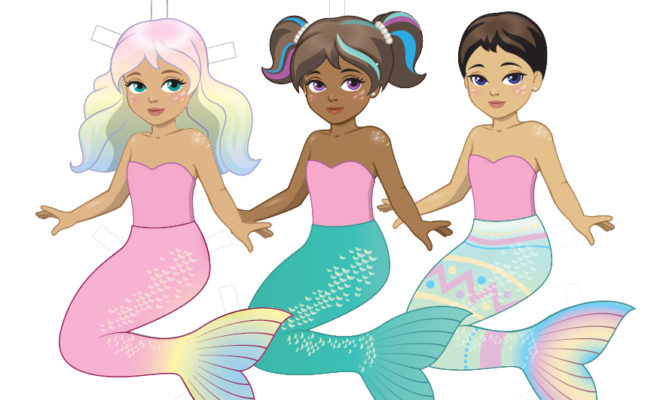 Printable Mermaid Easter Paper Dolls